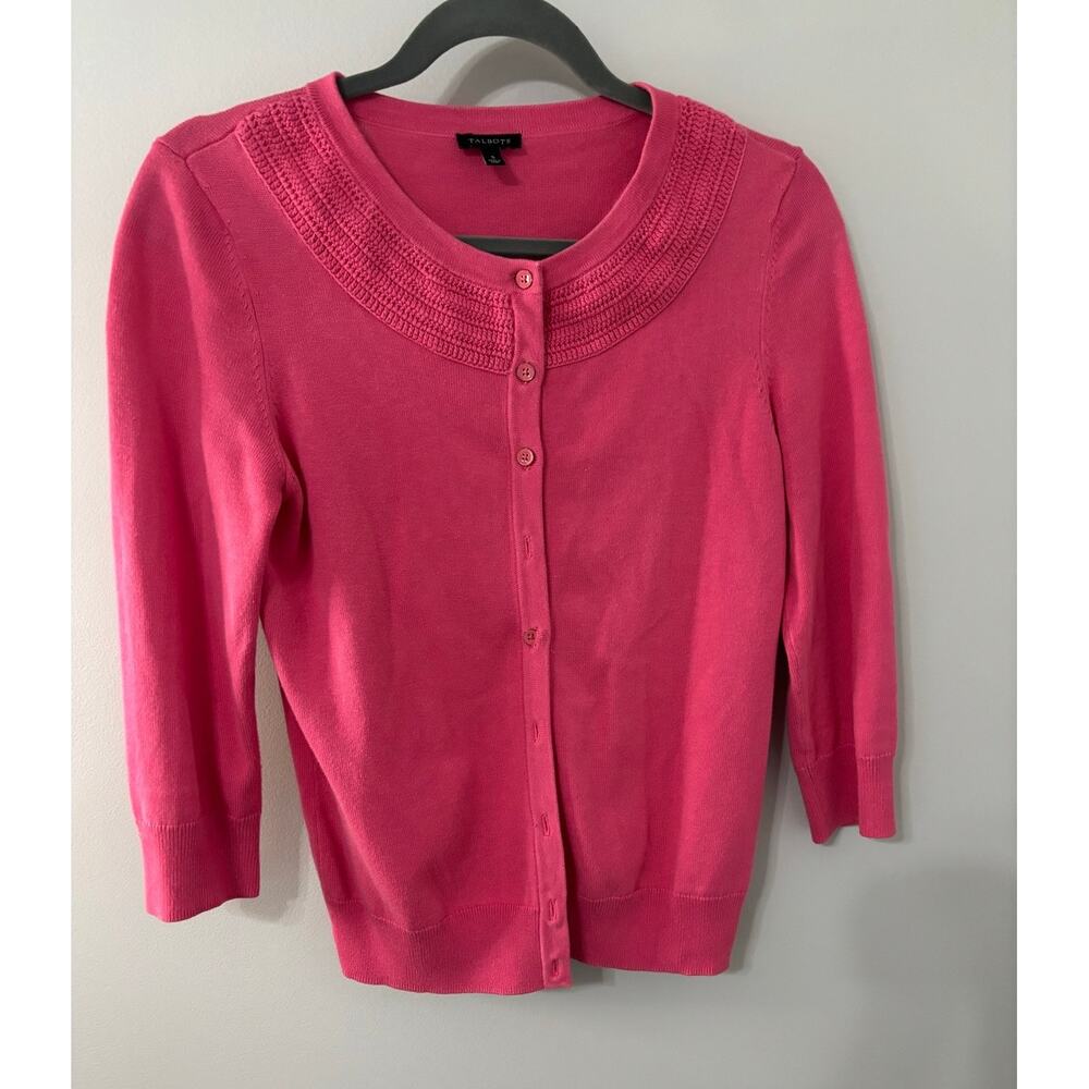 Talbots cotton/rayon blend lightweight sweater, size small, button up cardigan S